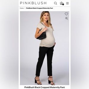 Pink Blush Cropped Work Maternity Pant.